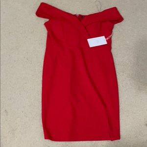 Red Sweetheart Neckline Mini Dress